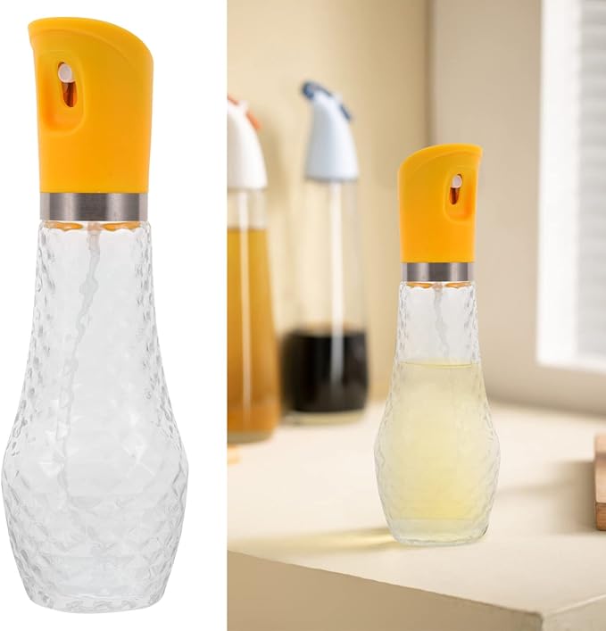 CALLARON Clear Oil Dispenser Bottle Press Type Olive Oil Sprayer for Cooking Ergonomic Design for Healthy Diet Versatile for Liquid Seasonings Kitchen Tool for Frying BBQ Salad