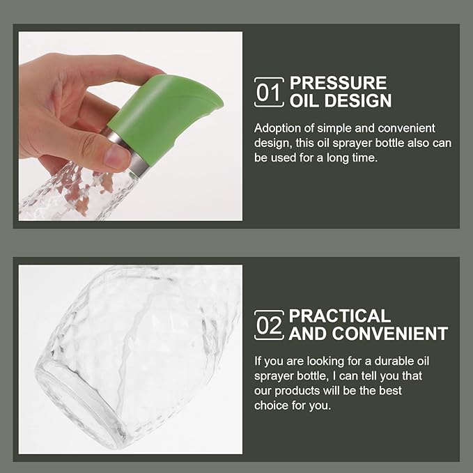 CALLARON Oil Sprayer Sauce Bottle 260ml Press Type Oil Dispenser Kitchen Mister for Cooking