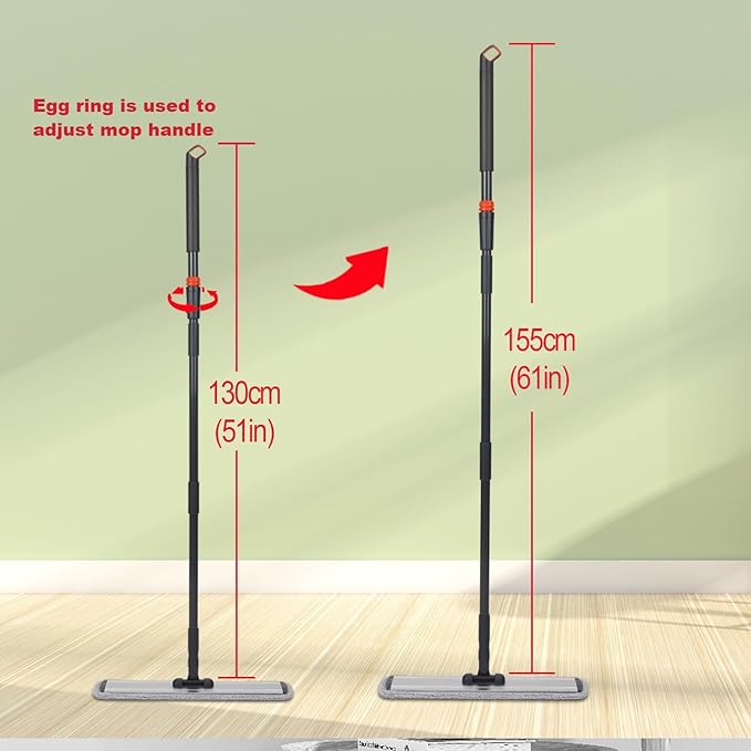 Microfiber Mop 18 in Large Flat Mops for Floor Cleaning with 4 Premium Pads Hardwood for Cleaning Wet Mop