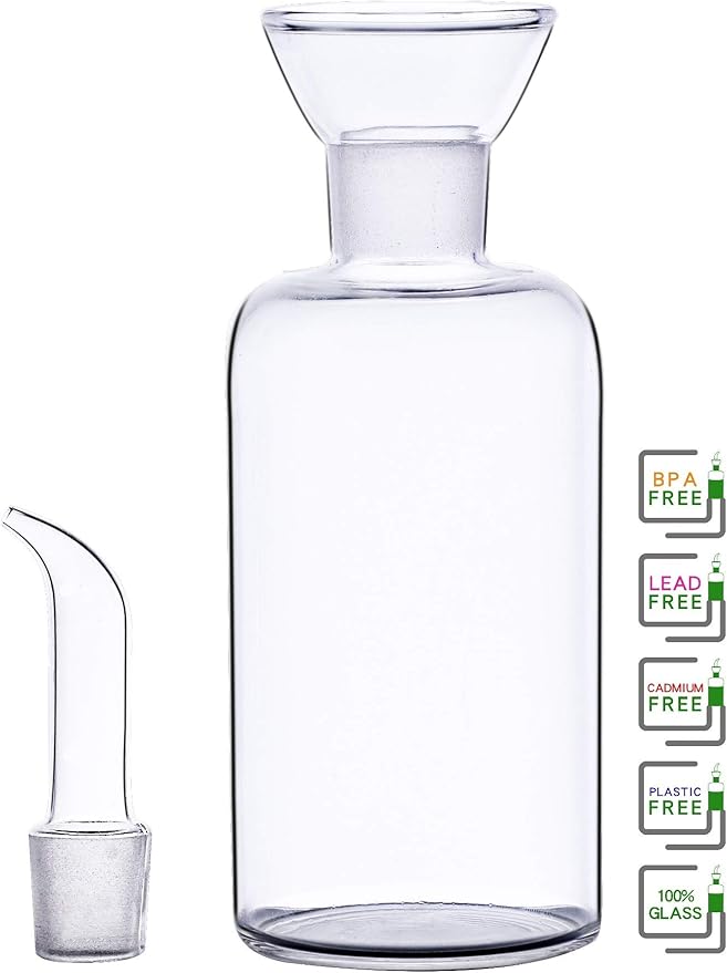 HAIZEEN 8oz/240ml Glass All-Purpose Cruet, Glass Oil Decanter and Cruet for Kitchen and BBQ