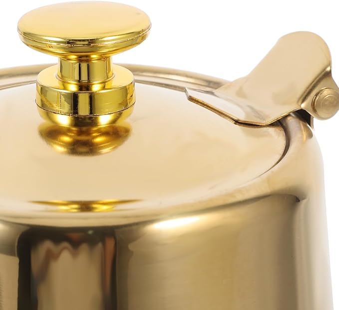 Yardwe Stainless Steel Oil Dispenser Bottle 7.87X4.52X3.34In Cold Water Kettle with Drip-Free Spout for Household Oil Storage and Kitchen Cooking