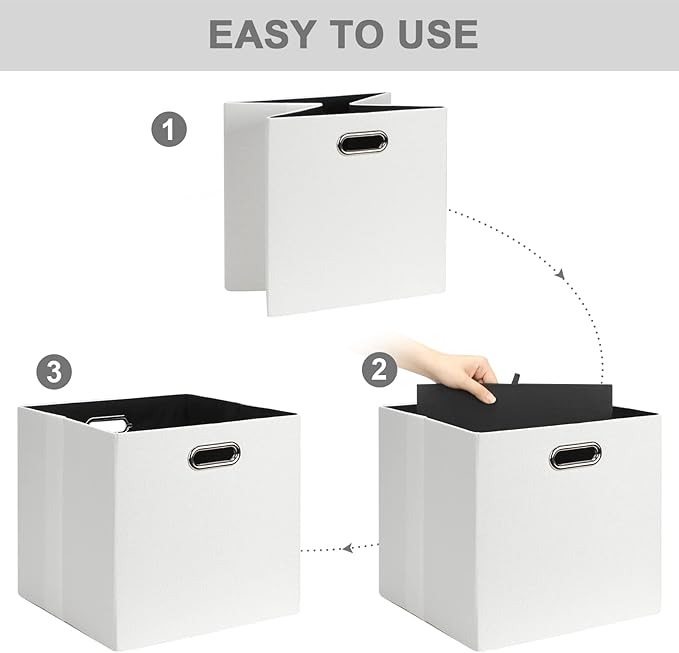 Fabric Storage Cubes, 13x13 Collapsible Storage Bins with Dual Handles