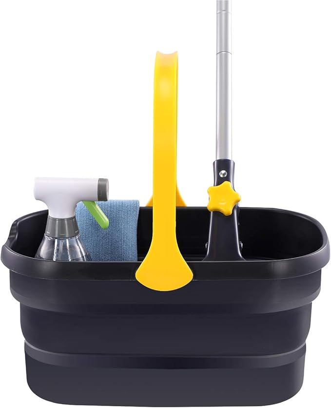 Yocada Collapsible Plastic Bucket Mop Bucket 10L (2.6Gallon) Cleaning Washing Basket for Sponge&Flat&Cotton Mop Cleaning Washing