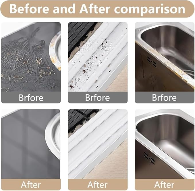 2 in 1 Groove Cleaning Brush, Window Track Cleaner Brush with Hidden Scraper, Crevice Cleaning Brush for Sliding Door Track, Window Sill, Narrow Gaps, Kitchen & Bathroom Cleaning Tool (Orange)