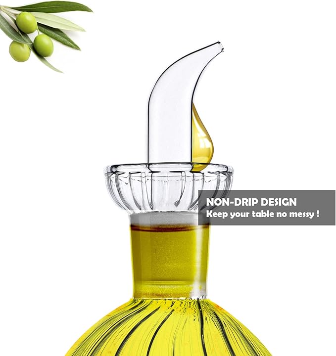 HAIZEEN 10 oz/300 ml Oil Dispenser Bottle/Glass Decanter and Cruet for Kitchen and Table。