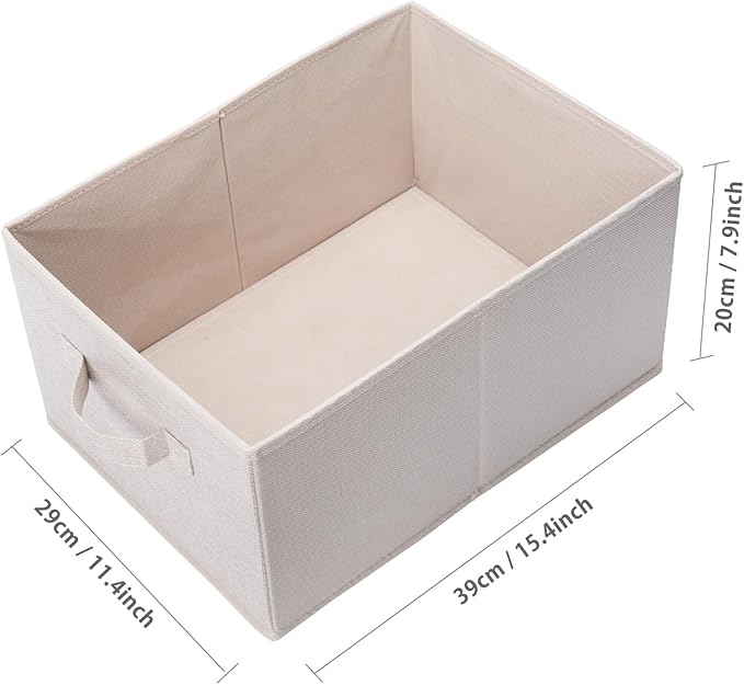 Clothings Collapsible Storage Bins, Flaxen, 15.4x11.4x7.9inch