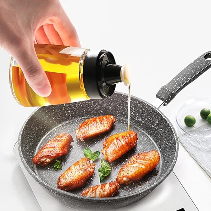 Leak-proof Oil Dispenser Bottle for Outdoor Camping, 160 ml/5.4 oz Glass Olive Oil and Vinegar Cruet, Well Sealed for Picnic Kitchen, 4 Pack