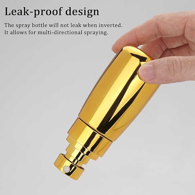 Cosywell Fine Mist Spray Bottle TSA Approved 3 Pack 2oz 60ml Leak Proof Travel Spray Bottle Empty Plastic Refillable Containers for Hair Perfume Toners Rose Water Cosmetics(Gold+Green+Pink)