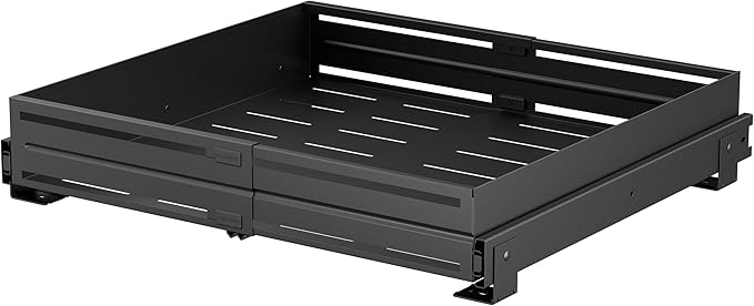 Pull Out Cabinet Organizer, Expandable Width 13"-22", Heavy Duty Metal Slide Out Drawers for Cabinets, Expandable Cabinet Pull Out Shelves for Kitchen, Pantry, Bathroom, Black