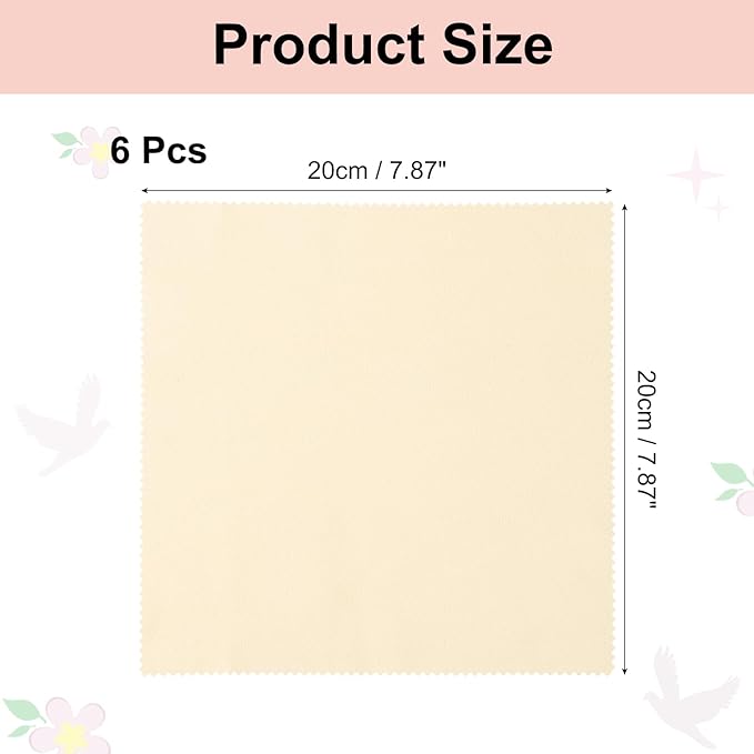 uxcell 12 Pcs Microfiber Cleaning Cloth for Glasses, 8 x 8 Inch Eyeglass Cleaning Cloth, Glasses Cleaner Wipes for Electronics Lenses Screens Cameras Cell Phones, Beige