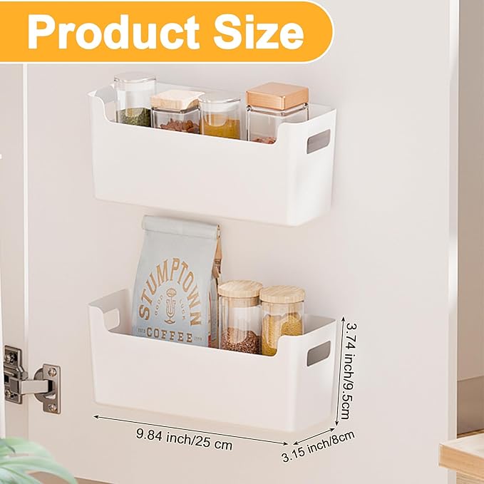 2 Pcs Kitchen Cabinet Door Organizer, White