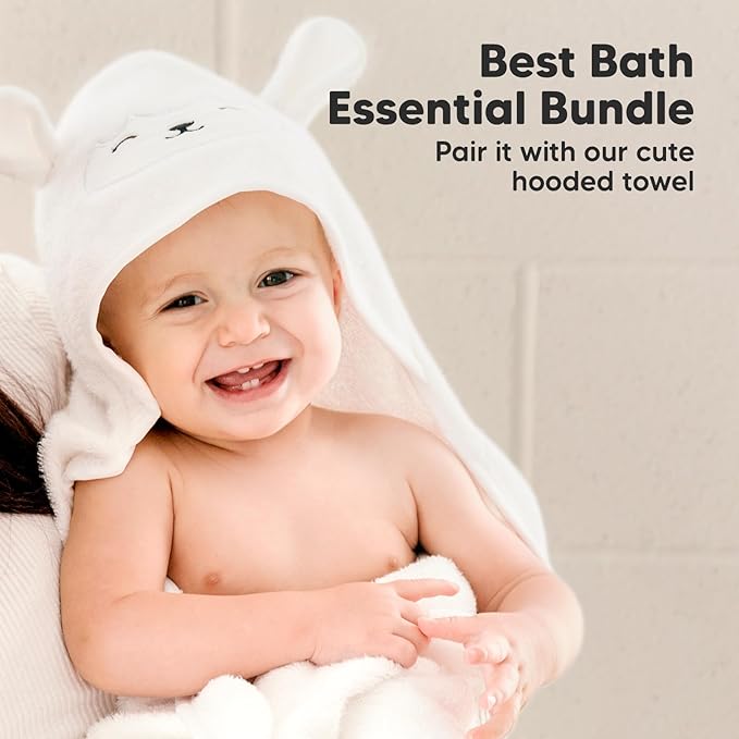 6-Pack Baby Washcloths – Soft Absorbent Viscose from Bamboo Washcloths for Face, Body, Baby Towels for Newborn, Kids, Toddlers, Infant,Gentle on Sensitive Skin,10x10 Reusable Face Towels(White/Stone)