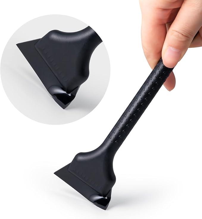 FOSHIO 2 Pack Car Squeegee, 5 inchs & 2 inchs Rubber Blade with Anti-Slip Handle Window Squeegee for Cleaning, Window Tint for Vinyl Car Corners, Windshields, Mirrors and PPF Installation