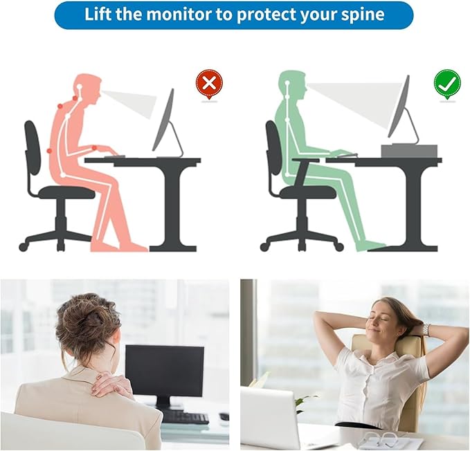 Computer Monitor Stand Riser, Office organizer with Drawer, Purple