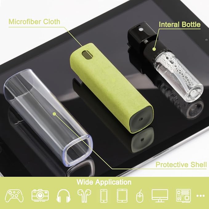 Screen Cleaner Touchscreen Mist Spray, walrfid Cleaning Kit for Electronic Smart Phone TV, Laptop, Tablet, PC, Computer LCD Flat Screens, Eyeglasses