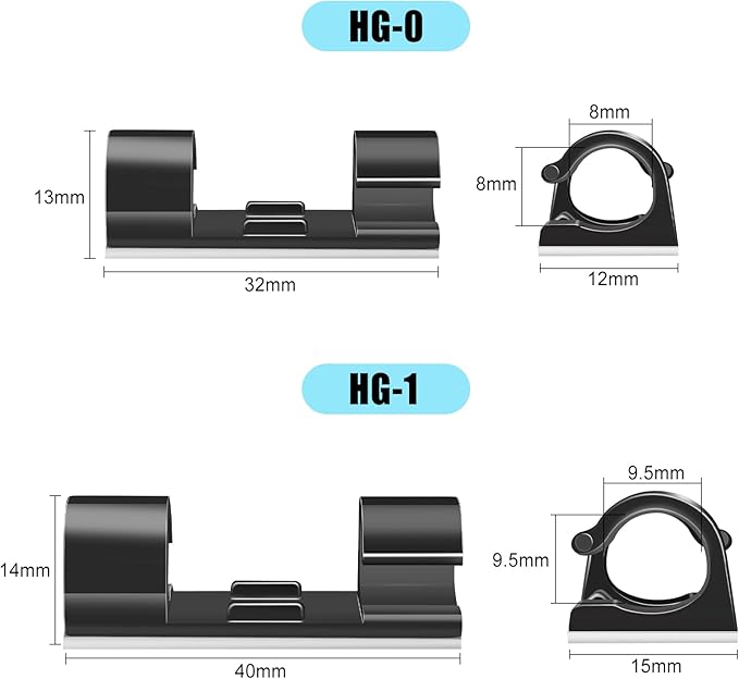 XHF 50pcs Medium Self Adhesive Cable Clips Black,Wire Clips Cable Management Wire Organizer Cord Holder for Under Desk, Car, Wall, TV PC Ethernet Cable