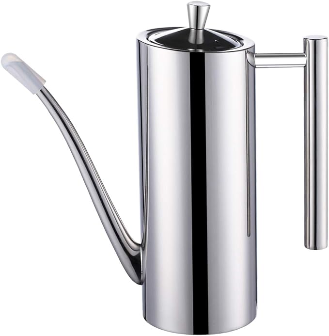 Sumerflos Olive Oil Dispenser Bottle Stainless Steel, 700ml/24oz Drip-Free Pouring Oil Pot, Large Oil Storage Container for Salad and Kitchen Cooking