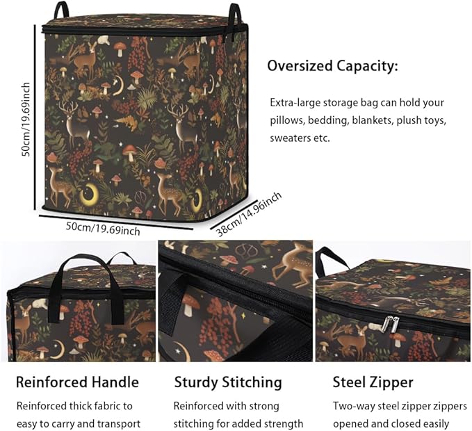 2pcs closet organizers and storage under bed,clothing blanket sweater sheet bedding comforter duvet quilt pillow toy storage bags with lids