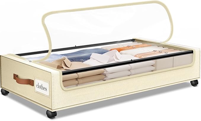SpaceHacks Under Bed Storage (1 Pack) - Large Capacity Rolling Storage for Clothes & Blankets