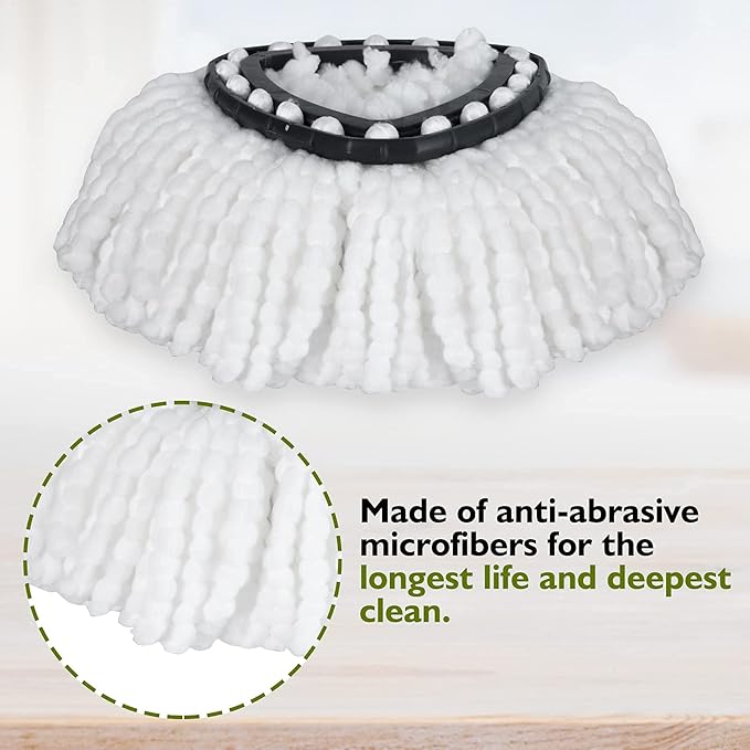 6 Pack EasyWring Spin Mop Refill - Compatible with O-Ceda, Microfiber Floor Spinning Heads Mop Head Replacement