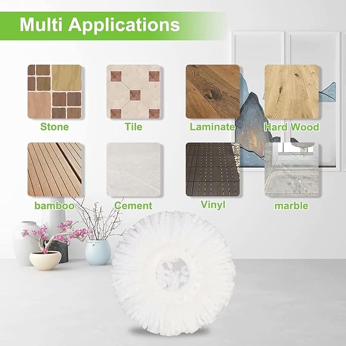 Mop Head for Hurricane Spin Mop Microfiber Mop Head Refills Round Mop Pads Mop Refill 5 Pack