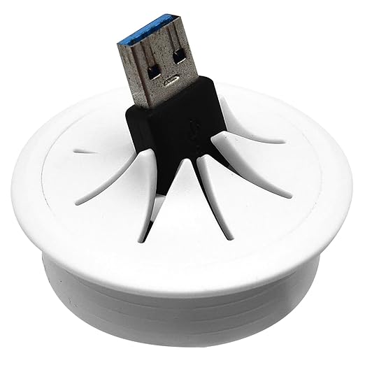 Surf turtle 10 Pack 2 Inch White Desk Grommets, Flexible Plastic Cable Cord Hole Cover with Hole Saw for Desk Table Cabinet Countertop Furniture