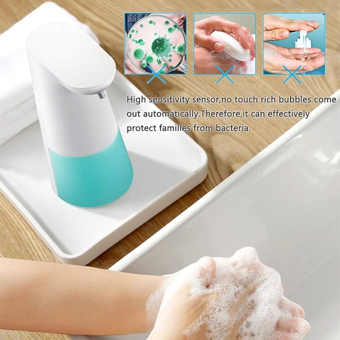 LAOPAO Automatic Foaming Soap Dispenser - Hand Free, Touchless, Countertop Soap Pump for Kitchen & Bathroom - Blue