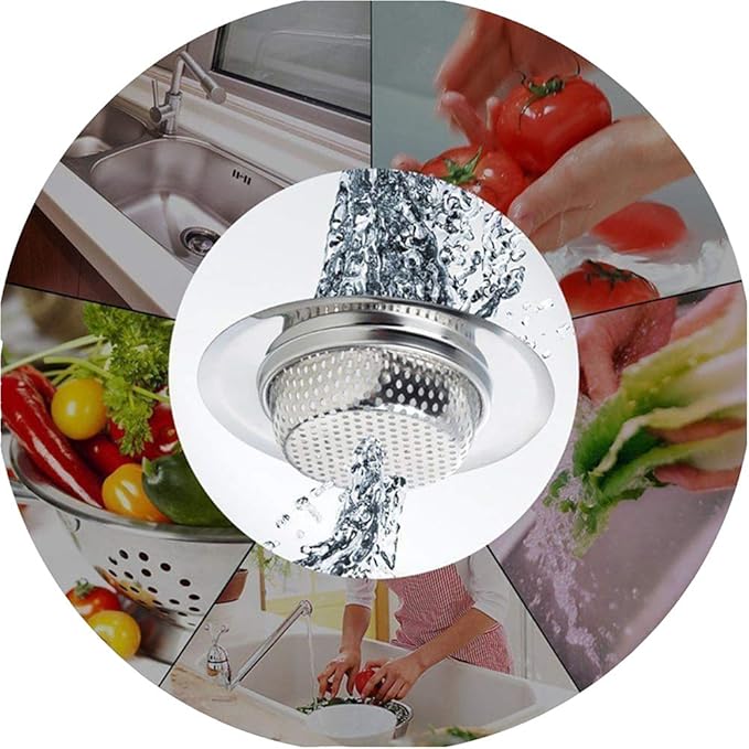 Kitchen Sink Strainer Stainless Steel Sink Strainer with Large Wide Rim 4.5" for Mesh Sink Strainer, Bathroom, Slop, Laundry, RV, Lavatory, Large
