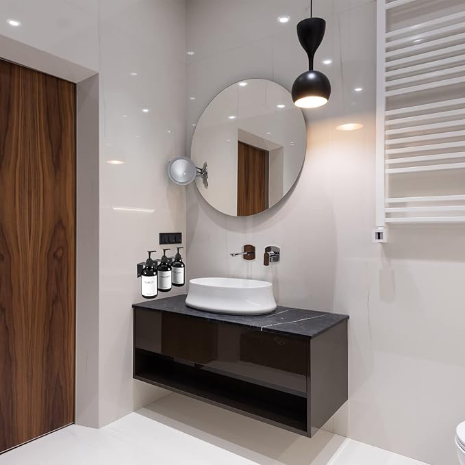 Shampoo and Conditioner Dispenser for Shower Wall 3 Chamber,Refillable Shampoo and Conditioner Bottles with Waterproof Labels,Soap Dispenser with Pumps