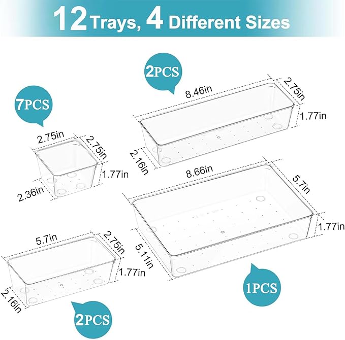 Manalete Drawer Organizers Set of 12