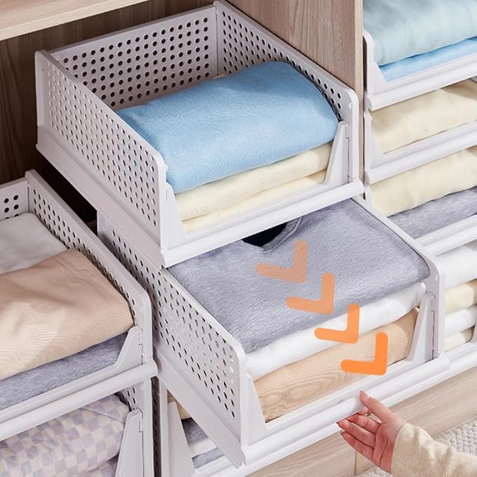Yazi 3 Pack XL Folding Closet Organizers Storage Box