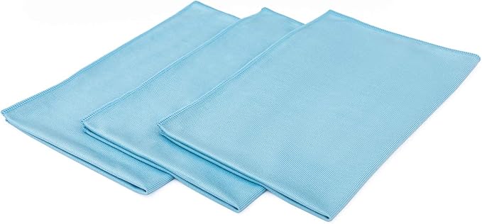 The Rag Company - Premium Window, Glass, Mirror & Chrome Detailing Towels - Professional Korean 70/30 Microfiber Blend, Lint-Free, Streak-Free, 350gsm