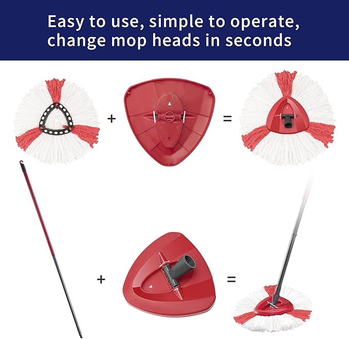 Spin Mop Replacement Base Compatible with Ocedar EasyWring 1 Tank System, Spin Mop Heads Replacements Base Compatible with O Cedar Replace Head