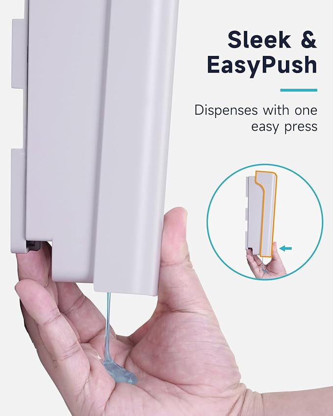 AIKE EasyPush Liquid Wall Mount Soap Dispenser,11.8 fl.oz. for Commercial and Home(White)