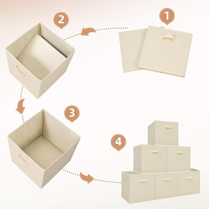 STORAGE MANIAC Storage Cubes, 13 Inch Collapsible Storage Bins with Handles, 10 Pack Fabric Foldable Bins for Organization