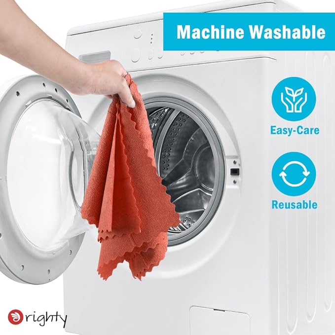 Orighty Cleaning Cloths, Shop Towels 50 Pack, Shop Rags Reusable, Microfiber Cleaning Rags Bulk for Cars, Multi-Purpose Lint Free Towels for Automotive, Mechanic, Kitchen, 11.5’’ x 11.5’’, Red