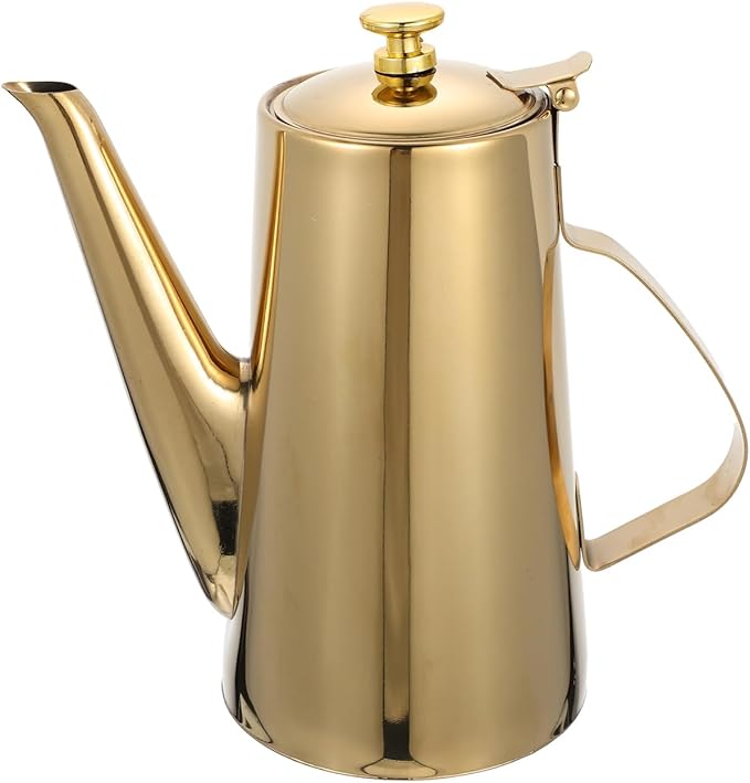 Yardwe Stainless Steel Oil Dispenser Bottle 7.87X4.52X3.34In Cold Water Kettle with Drip-Free Spout for Household Oil Storage and Kitchen Cooking