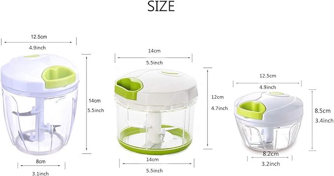 Manual Food Chopper Powerful Hand Held Chopper Mixer Processor to Chop Vegetables Fruits Nuts Onions Garlic Salad for Kitchen (3.5 cup) by Vinipiak