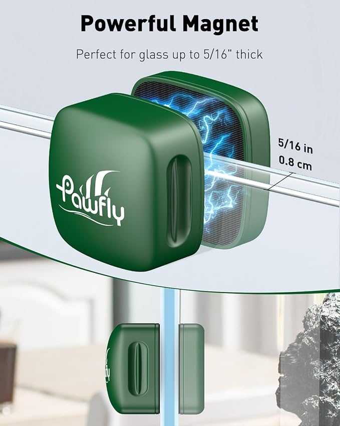 Pawfly Aquarium Magnet Glass Cleaner, Magnetic Fish Tank Cleaner, 1.5" Mini Algae Scrubber for Glass Aquariums