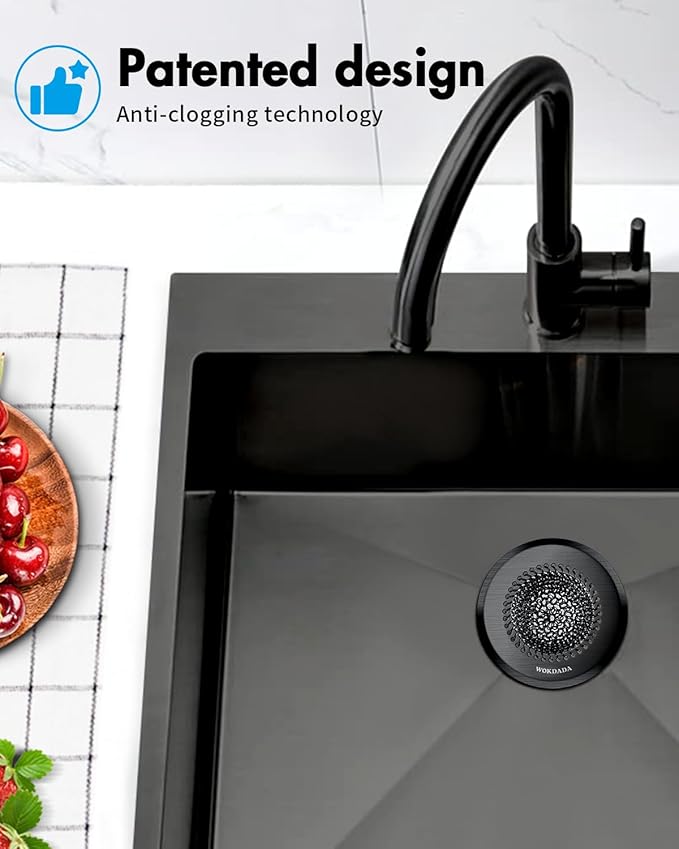 Revolutionary Kitchen Sink Drain Strainer, Patented Reversible Kitchen Sink Strainer, 304 Stainless Steel Sink Strainer Basket