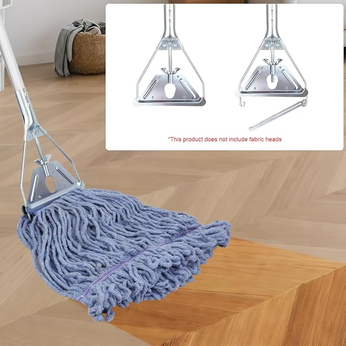 BeiLan Mop Handle Commercial Heavy Duty - 57 Inch Industrial Metal Mop Stick Replacement for Floor Cleaning - Professional Mops Head Replacement Holder