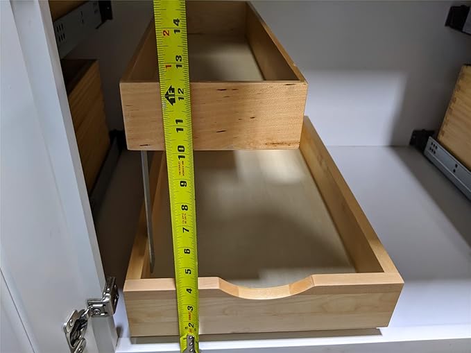 2-Tier Pull Out Drawer Organizer, Sliding Shelf Storage for Kitchen, Bathroom, Under Sink Cabinet (12" Width)