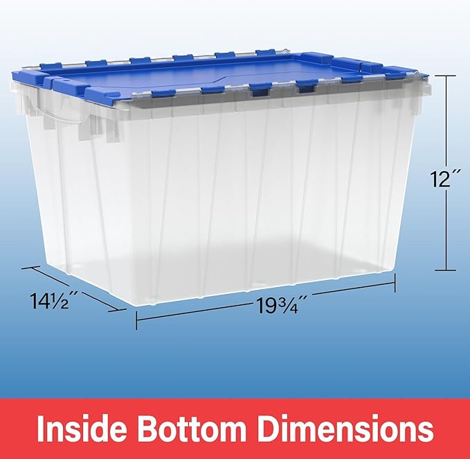 KeepBox 12 Gallon Storage Container, Red/Green