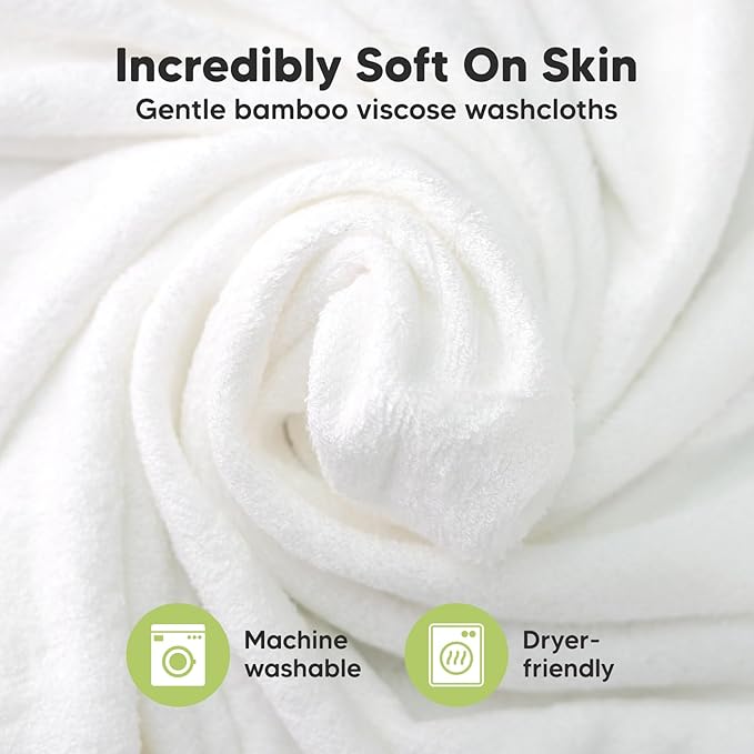 6-Pack Baby Washcloths – Soft Absorbent Viscose from Bamboo Washcloths for Face, Body, Baby Towels for Newborn, Kids, Toddlers, Infant,Gentle on Sensitive Skin,10x10 Reusable Face Towels(Bravo Blue)