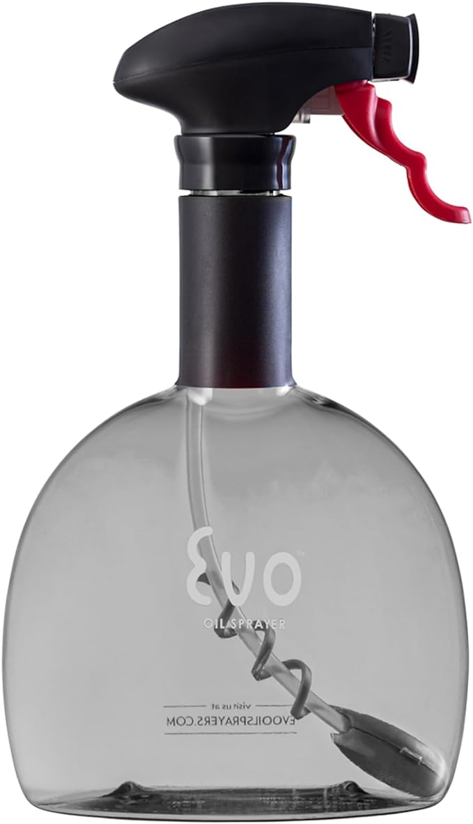 Evo Original Oil Sprayer, Non-Aerosol for Olive Oil, Cooking Oils, and Vinegars, Charcoal, 24-Ounce Capacity