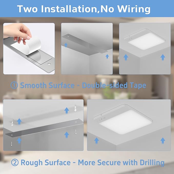 WhitePoplar Rechargeable Motion Sensor Closet Light with Remote - Magnetic Wireless Ceiling Lights, 400LM Closet Lights Motion Sensored Indoor for Bathroom Closet Pantry Porch and Hallways 2Pack