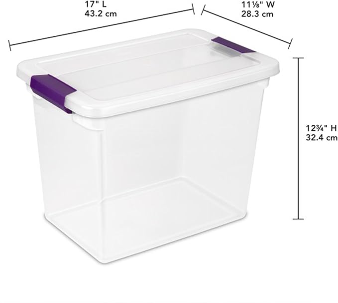 Sterilite 6-Pack 27 Quart ClearView Latch Box, Stackable Organizer Bins with Latching Lids - Clear Plastic Organization Containers for Closet, Bedroom, Shelving Units and Everyday Home Storage