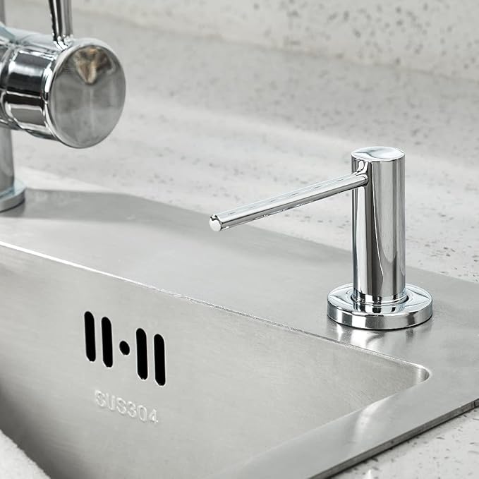 Soap Dispenser for Kitchen Sink Polished Chrome GAPPO Stainless Steel Countertop Pump Hand Lotion Built in Bottlend Lotion Built in Bottle