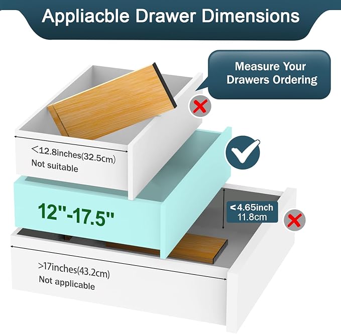 Lzerking Bamboo Drawer Dividers 4.65" High