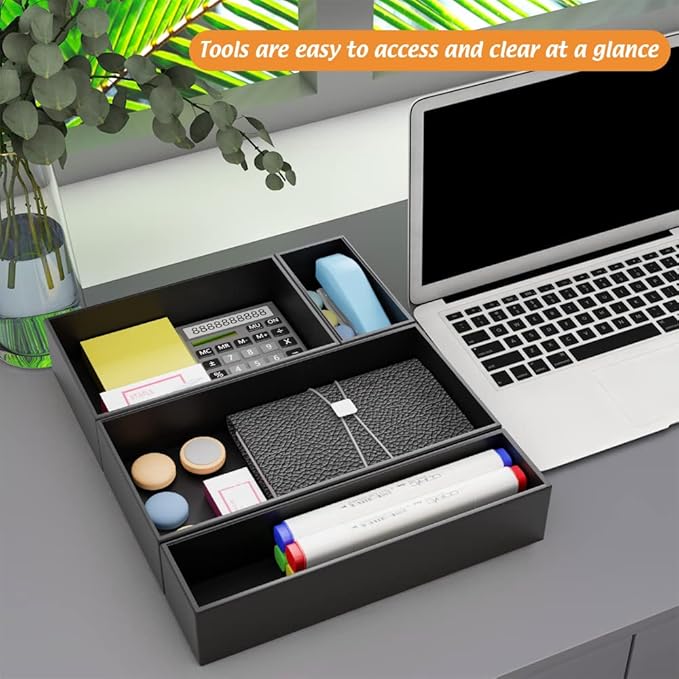 Black Bamboo Drawer Organizer, 12*6*2.5